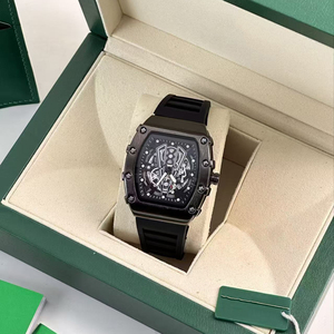 High quality Sport Automatic Mechanical <b>Watch</b> Tonneau <b>Case</b> Sapphire Crystal Rubber Strap Lightweight Mens <b>Watch</b> - Product Image 3