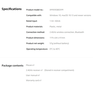 Original <strong>Xiaomi</strong> Wireless Mouse3 Dual 2.4GHz Wireless Modes Comfortable Grip and <strong>Silent</strong> Clicking <strong>Mouse</strong> for Office Computer Laptop - Product Image 6