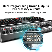 Console de mixage DJ professionnelle TX-16 à 16 canaux, mixeur audio USB, console de mixage pour guitare en métal avec son surround pour la scène