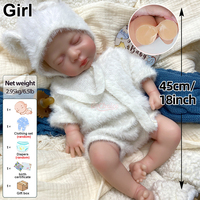 Poupée Reborn en Silicone Imperméable de 18 Pouces pour Fille, Conception Baignable, Membres Flexibles pour Jeu Interactif Parent-Enfant au Bain et Soins Quotidiens