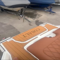 Tapis de pont en mousse EVA imitation teck pour plateforme de bain et cockpit de bateau Cobalt 26 2012, style SeaDek MarineMat Gatorstep, auto-adhésif