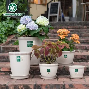 Deepbang ECO Friendly Products 2023 Natural Bloempot Wheat Straw Flowerpot Plastic Biodegradable Pots Planter