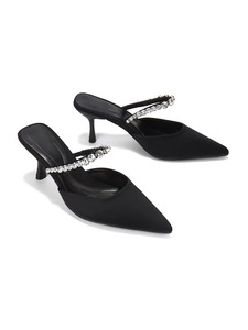 New Fashion Sexy Solid Color Rhinestone Pointed Stiletto High Heels Outdoor Temperament Plus Size Slippers Party Women Pumps - Product Image 6