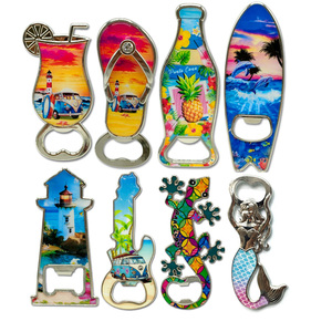 לוגו מותאם אישית אבץ סגסוגת מתכת ocen החוף נושא צד לטובת מזכרת בקבוק מתנה פותחן - Product Image 2