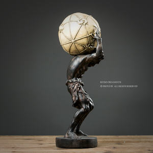 Sculpture antique grecque nordique en gros, statue en polyrésine de 16*16*42 cm, figurine d'<span class=keywords><strong>Atlas</strong></span> en résine pour la décoration moderne de la maison - Product Image 3