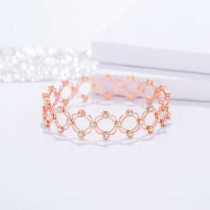 Stylish Openwork Circle Design Ring and <b>Bracelet</b> Set <b>for</b> <b>Women</b> <b>Crystal</b> Studded - Product Image 1