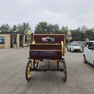 โรงงานขายส่ง รถม้าไฟฟ้าสีแดงสำหรับงานแต่งงาน รับประกัน 1 ปี รถม้าชมวิว / รถม้าสำหรับการขนส่งพิเศษ - Product Image 4