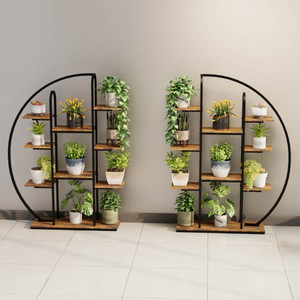 Soporte de Madera Ovalado para Plantas, Estante Vertical de 8 Niveles, Estable, sin Respaldo, Ligero, para Uso en Interiores - Product Image 1