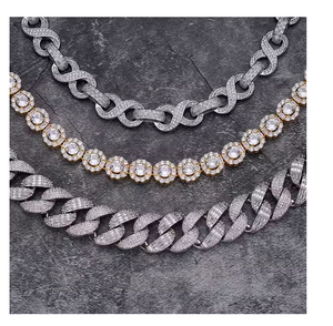 สร้อยคอเพชรโมอิสซาไนต์ทรงเอเมอรัลด์สไตล์ฮิปฮอป ความใสสูง เครื่องประดับหรูหราสำหรับผู้ชายและผู้หญิง แฟชั่นทันสมัย - Product Image 5