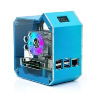 Kit Mini tour Waveshare pour Raspberry Pi 4B, boîtier d'ordinateur de bureau, forte Dissipation thermique, affichage d'écran OLED, LED colorée