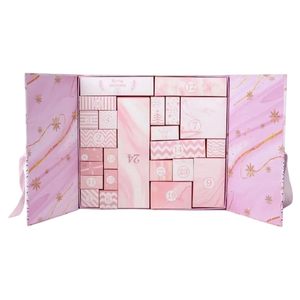 Calendrier de l'Avent de Noël 24 Jours <span class=keywords><strong>en</strong></span> Carton Rigide Portable Haut de Gamme, Boîte Mystère Rose Recyclable avec Lamination UV Mate – Vente <span class=keywords><strong>en</strong></span> Gros - Product Image 1