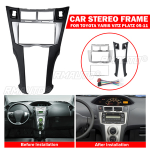 Kit d'adaptation de cadre de panneau de tableau de bord pour autoradio/stéréo 2 DIN DVD/CD pour Toyota Yaris Vitz Platz 2005 2006 2007 2008 2009-2011 - Product Image 1