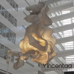 Vincentaa 3D墙壁装饰豪华售楼处购物中心办公室酒店丝绸画抽象挂画天花板装饰