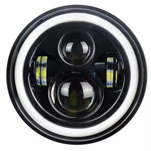 Phares LED de 7 pouces avec anneau Halo <span class=keywords><strong>clignotant</strong></span> blanc/ambre phare de croisement <span class=keywords><strong>pour</strong></span> voitures Autos motos véhicules - Product Image 1