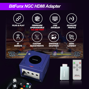 Bitfunx gametube video HDMI chuyển đổi kỹ thuật số AV sang HDMI gc2hdmi cho ngc DOL-001 gametube <span class=keywords><strong>Adapter</strong></span> Retro trò chơi phụ kiện - Product Image 2