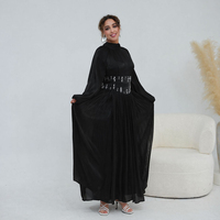 Nouvelle Abaya 2026 pour Femme, Robe Musulmane Unie en Polyester, Élégante Robe de Soirée Musulmane, Robe Modeste d'Été de Dubaï pour Femme