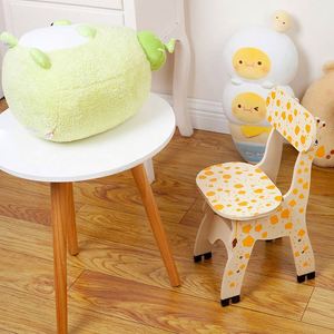 Easy to Assemble Wood <b>Study</b> <b>Chair</b> Cute Giraffe Theme Children Indoor Wooden <b>Chair</b> for Kids - Product Image 4