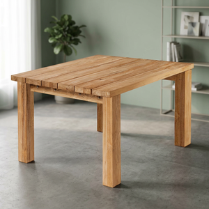 Table à manger carrée en bois massif OEM, durable, écologique, imperméable, 4 places, design moderne pour usage intérieur/extérieur, fabrication centrale - Product Image 2