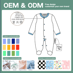 Combinaison bébé en coton biologique personnalisée, barboteuse à fermeture à boutons-pression, couleur unie, ajustement parfait, vêtements pour nouveau-nés <span class=keywords><strong>de</strong></span> 0 à 12 mois - Product Image 5