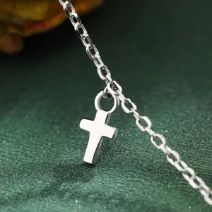 Гипоаллергенный без никеля 925 стерлингового серебра ожерелье ювелирные изделия 5A CZ кубический цирконий колье с подвеской в виде креста дети ребенок малыш