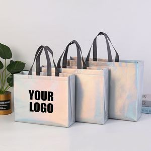 Bolsas de Regalo Metálicas Doradas de Alta Calidad, Recicladas, Laminadas y No Tejidas - Product Image 1