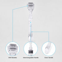 Rouleau Hydra OEM&ODM en Acier Inoxydable à 540 Aiguilles de 0,5 mm avec Manche Remplaçable pour Blanchiment Corporel et Anti-Rides