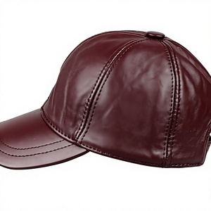 Wholesale Cheap Custom PU Leather Baseball Cap <b>Waterproof</b> Blank Faux Leather Snapback Cap Promotional Leather Dad <b>Hat</b> - Product Image 1