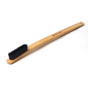 Brosse pour jantes de voiture en poils de sanglier mélangés, manche long en bambou écologique, non rayante, pour le nettoyage des moyeux et des moteurs, lavage de voiture - Product Image 1