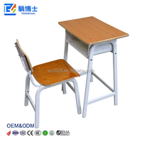 Bureau et chaise d'école pour un seul élève, ensemble de mobilier scolaire pour l'école primaire, prix abordable