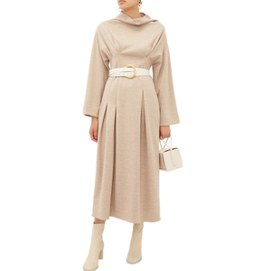 À <span class=keywords><strong>col</strong></span> roulé En <span class=keywords><strong>laine</strong></span> jersey Midi Bureau Élégant Femmes Dames Longue Robe Décontractée - Product Image 1