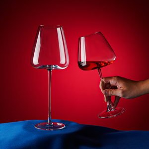 <span class=keywords><strong>Copa</strong></span> de <span class=keywords><strong>vino</strong></span> de cristal de lujo <span class=keywords><strong>con</strong></span> tallo rojo largo Diseño grande único Sin plomo - Product Image 5