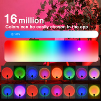 2025 haute qualité LED coucher de soleil 180 degrés Rotation App contrôle pour la maison moderne chambre rvb décoration veilleuses