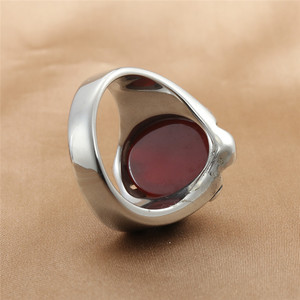 Anillo de Acero Inoxidable para Hombre con Diseño de Garra de Dragón y Puntas de Piedra Negra y Roja, Estilo Geométrico, para Regalo - Product Image 2