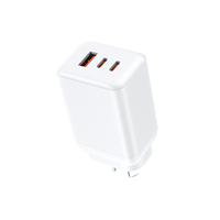 Chargeur GaN 65W PD3.0 QC3.0 PPS 1A2C pour téléphone, ordinateur portable, tablette EN 50075 & EN 62368