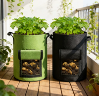 Sacs de culture pour plantes et pommes de terre en fibres végétales, écologiques, durables, 5 gallons, avec rabat, personnalisables