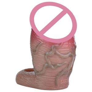 Manchon pénien réaliste en silicone souple SXXY avec design ouvert, sensation de peau du gland, extenseur de pénis pour hommes, pour retarder l'éjaculation - Product Image 4