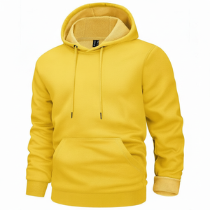 Concevez votre propre logo Top vente Plus Size Hommes Hoodies Custom Made Pullover Hoodies Avec Poche Kangourou Couleur Jaune - Product Image 1