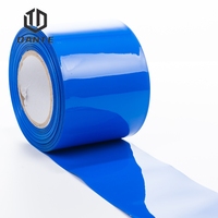 DDP DPD Bleu PVC Thermorétractable Wrap Tube 30-700mm Lay-Flat Largeur Batterie Pack Accessoires pour 18650 21700 32650 Bleu Couleur