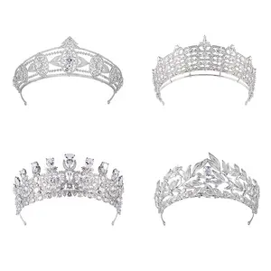 Stili misti Queen Crowns Zirconia diaras donna zircone gioielli per capelli Tiara Princess Diadem per accessori da sposa per feste di spettacolo