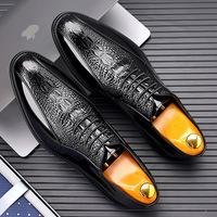 QLFashion hommes chaussures été nouveau motif Alligator britannique rétro affaires robe réel marié mariage