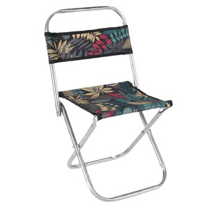 Folding Fishing Chair Portable Lightweight Alloy Foldable Outdoor Chair With Floral And Black Fabric Options - Product Image 5
