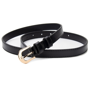 Cinture in Pelle PU da 2,0 cm <span class=keywords><strong>per</strong></span> Jeans, Pantaloni e Abiti con Fibbia in Lega Dorata alla Moda, <span class=keywords><strong>Cintura</strong></span> in Pelle <span class=keywords><strong>per</strong></span> Donna - Product Image 2