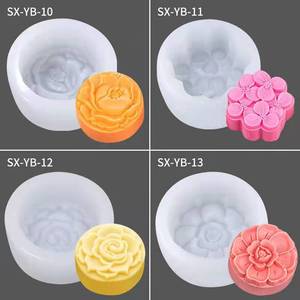 Flower Shaped Mooncake <b>Mold</b> Silicone 65mm Cake Baking <b>Molds</b> For Cake <b>Candle</b> Making Reusable Food Safe - Product Image 4