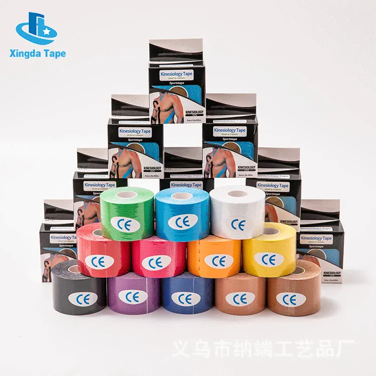 Hochwertiges sportliches Muskelband individuelles Logo gedrucktes XXL Kinesiologie-Kine-Sportband wasserdichtes elastisches Baumwollmaterial