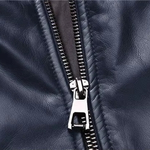 <span class=keywords><strong>Chaqueta</strong></span> de cuero PU para <span class=keywords><strong>hombre</strong></span> al por mayor, abrigo formal de invierno personalizado con cuello alto y procesamiento de revestimiento - Product Image 5