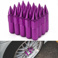 20 écrous de roue universels pour voiture M12*1.5 M12*1.25 en aluminium, 60 mm, avec pointe, accessoires de tuning pour voiture