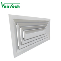 Diffuseur d'air de plafond rectangulaire carré à 4 voies, amovible, pour climatisation