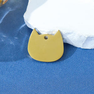 Pendentifs de mode en acier inoxydable, étiquette d'identification pour animaux de compagnie, étiquette de suivi pour chat, <span class=keywords><strong>gourde</strong></span> pour gravure au laser, logo personnalisé, pendentif fin - Product Image 2