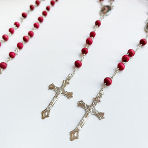 Collar <span class=keywords><strong>de</strong></span> <span class=keywords><strong>Rosario</strong></span> con Cuentas <span class=keywords><strong>de</strong></span> Aleación en Caja Hexagonal Clásica Vintage, Cruz <span class=keywords><strong>de</strong></span> María, Regalo Religioso <span class=keywords><strong>de</strong></span> Bautismo para Hombres y Mujeres - Product Image 3