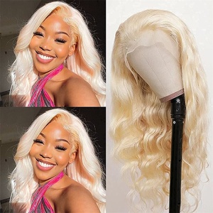 Pelucas de Cabello Virgen Brasileño Berrys, Densidad 180%, 13X6, Rubio 613, Ondulado, con Frente de Encaje Transparente para Mujeres Negras - Product Image 3